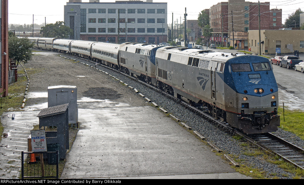 Amtrak 45 &amp; 171 in Ybor City in the rain